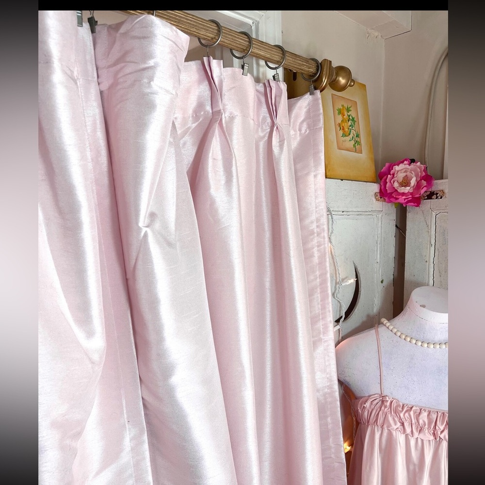 Simply Shabby Chic Light Pink Curtain Panels - Picture 3 of 12
